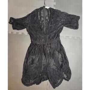 Eleter Size Small Black Lace Short Sleeve Romper Dress Jumpsuit Valentines Day